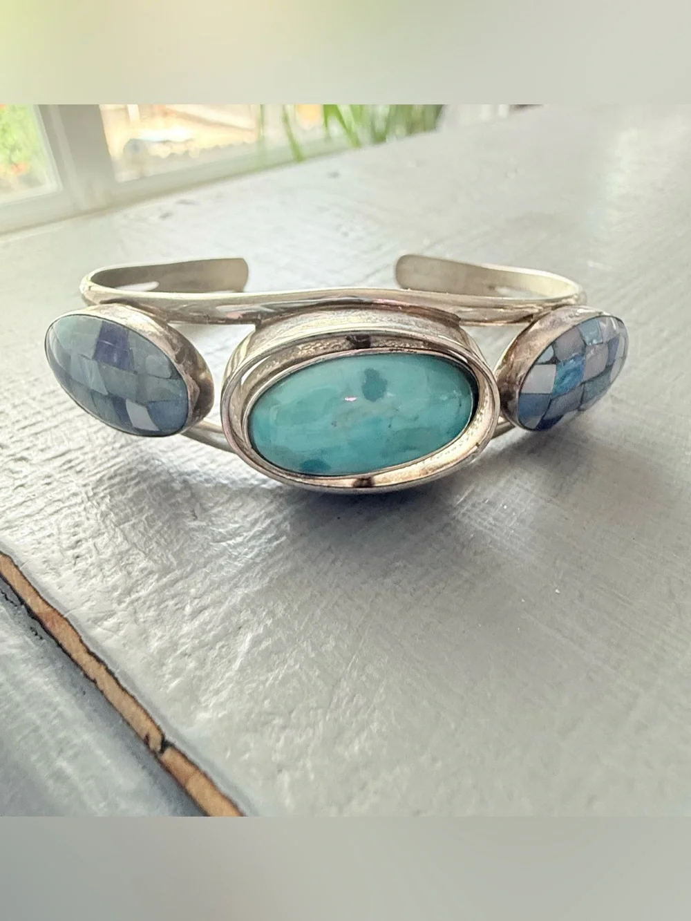DTR Desert Rose Jay King 925 Sterling Silver Reversible Cuff Bracelet